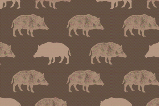 Kuschel-Fleece - Wildschweine Braun