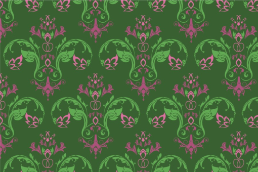 Samt-Stoff - Louis Moderno Rosa/Grün