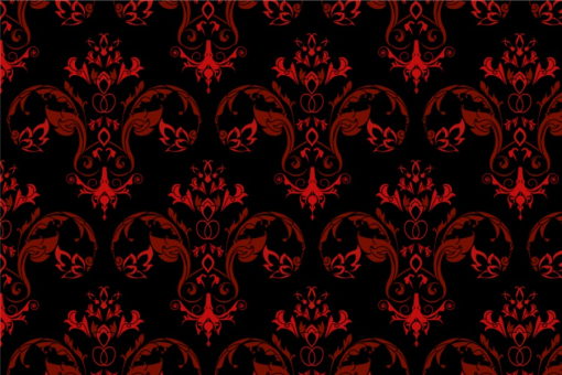 Samt-Stoff - Louis Moderno Rot/Schwarz