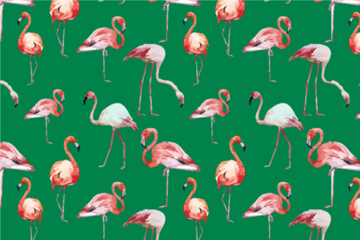Flamingo-Schwarm - Outdoor-Stoff Grün