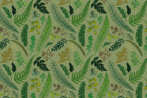 Vintage-Farn - Outdoor-Stoff Grün