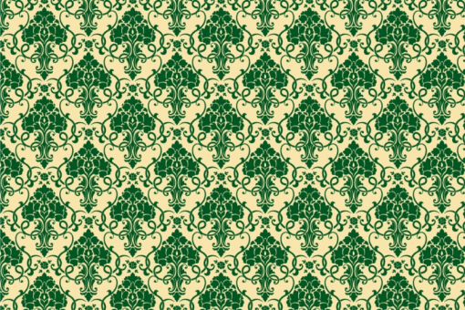Blackout-Stoff - Barock - Elegance-Ornament Creme/Dunkelgrün