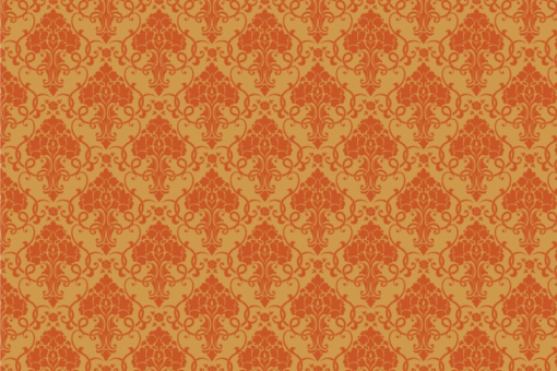 Blackout-Stoff - Barock - Elegance-Ornament Gelb/Orange
