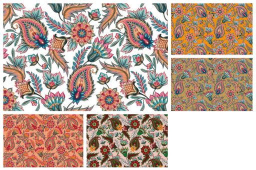 Blackout-Stoff perm. schwer entflammbar - Orientalisches Paisley 