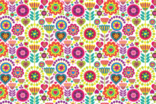 Frottee mit Fleece - Hippie-Blumen 