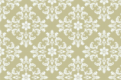Pannesamt - Barock - Luxury-Ornament Weiß/Beige