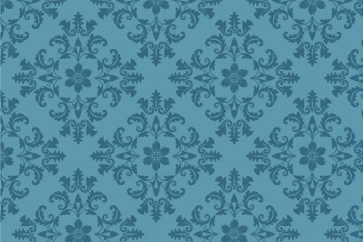Pannesamt - Barock - Luxury-Ornament Blau/Dunkelblau
