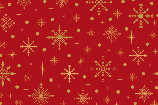 Satinstoff - Snow Stars Rot