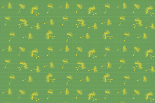 Polarfleece Stoff - Löwenzahn Samen Grün/Gelb