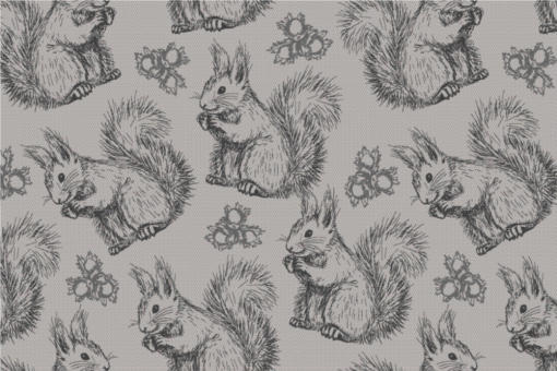 Squirrels - Dekostoff Grau