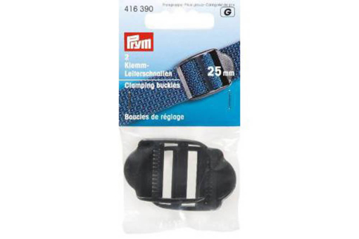 Klemm-Leiterschnalle schwarz 25mm - 2 Stück 
