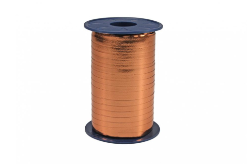 Ringelband Curly - glänzend - 5 mm, 400 m Rolle Kupfer