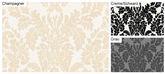 Wende-Türvorhang-Stoff Chenille - Barock-Ornament 1 