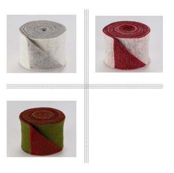 Wollfilz-Band 7,5 cm breit - zweifarbig - 5 m-Rolle 