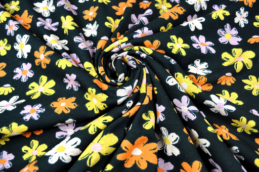 Fleece-Jersey - Florisa - Schwarz 