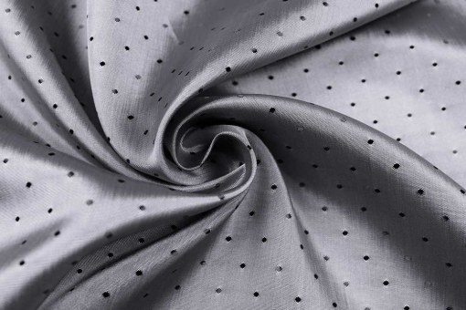 Jacquard-Taft Premium - Tupfen - Silber 