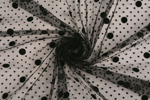 Tüll - Tupfen -Schwarz 