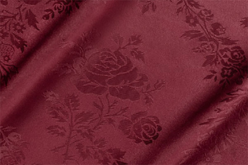 Jacquard-Satin - Roses Bordeaux