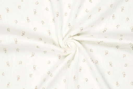 Double Gauze - Simple Birds - Off White 