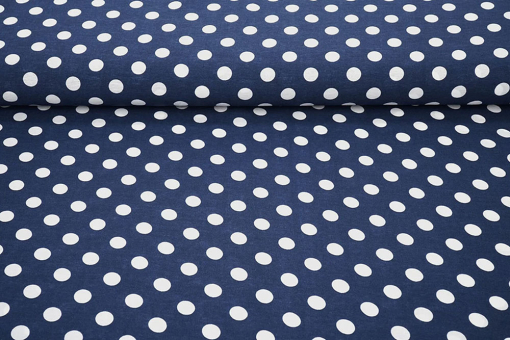 Gewaschener Viskosestoff Navy Dots 