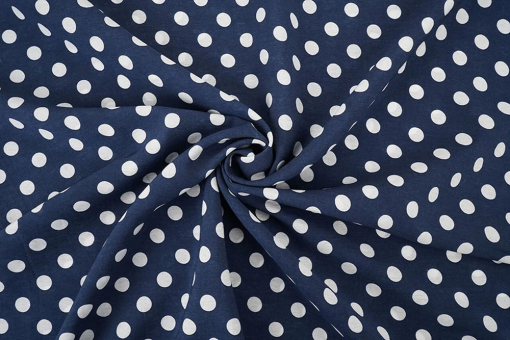 Gewaschener Viskosestoff - Navy Dots 