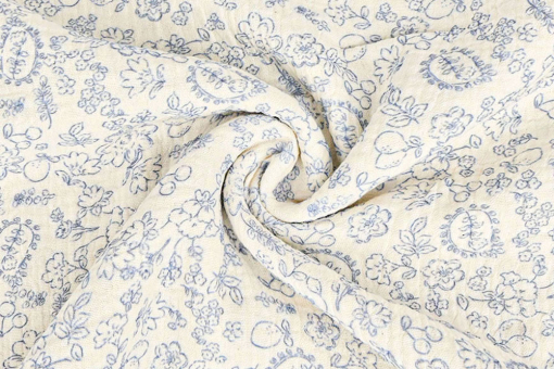 Musselin-Stoff mit floralem Toile - 250 cm 