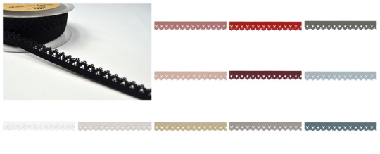 Gummiband mit Spitze - 1,3 cm - Uni 