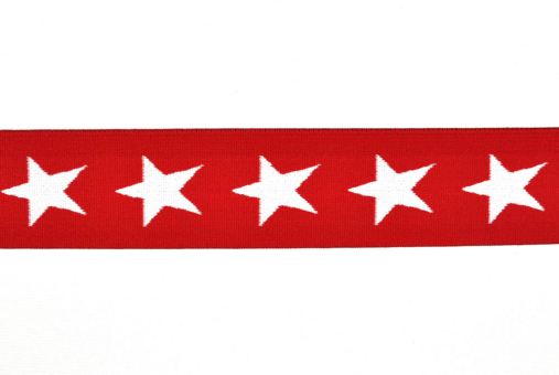 Gummiband - Stars - 40 mm - Rot 