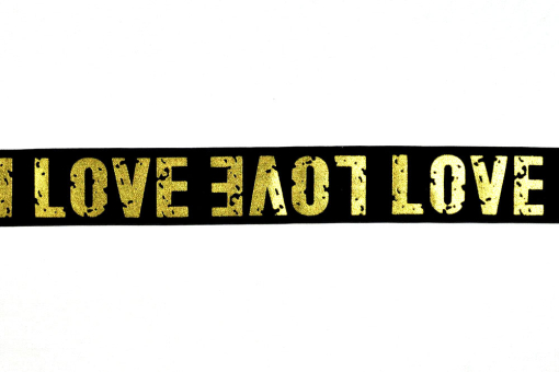 Gummiband - Liebe - 4 cm - Gold 
