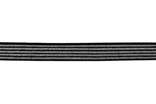 Gummiband-Meterware - Silber-Glitzer - 25 mm 