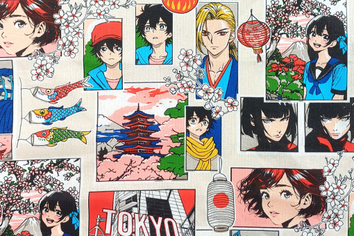 Baumwollstoff Japan - Manga-Mania 