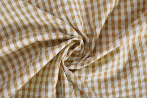Seersucker mit Karos - Beige 
