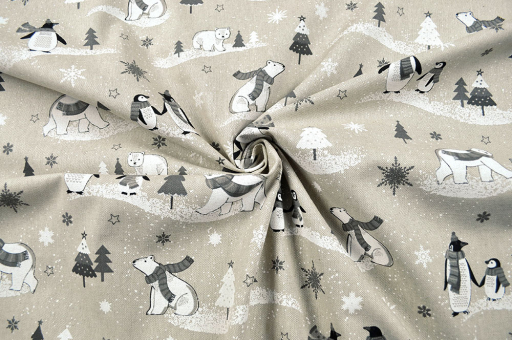 Dekostoff Leinen-Look - Winterfreunde 