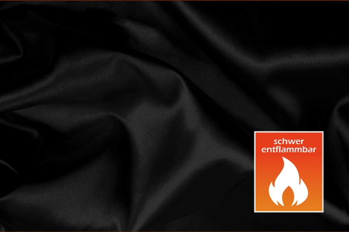 Event-Satin - 308 cm - perm. schwer entflammbar Schwarz