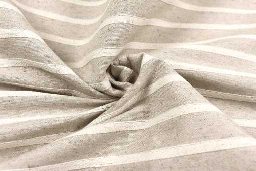 Jacquard-Stoff in Leinenoptik mit Zopf-Streifen - 280 cm 