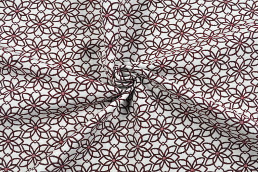Dekostoff Jacquard - Flor de Alicante - Weiß/Rot 