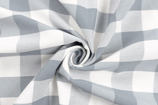 Jacquard-Dekostoff - Kariert - Hellgrau 