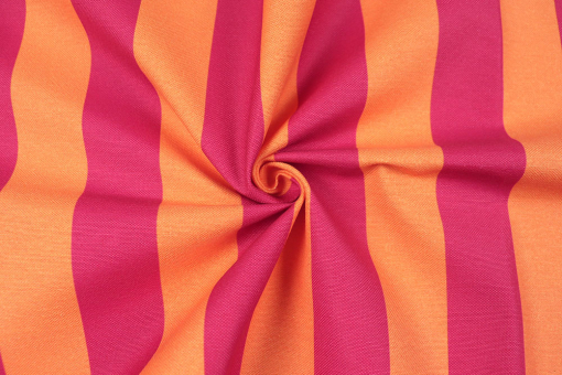 Dekostoff Digitaldruck mit Blockstreifen - Pink/Orange 