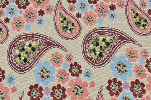 Gobelin Stoff mit floralem Paisley 