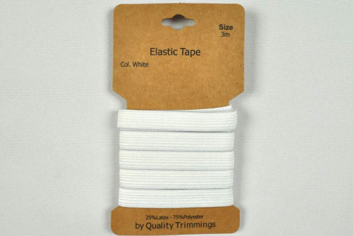 Elastikband 5 mm - 3 m - Weiß 