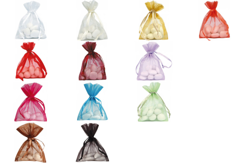 Organza-Säckchen - groß 12 x 17 cm  - 6er-Set 