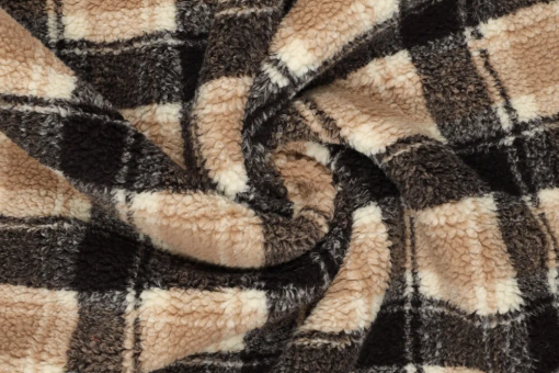 Fleece Sherpa mit schottischem Karomuster 