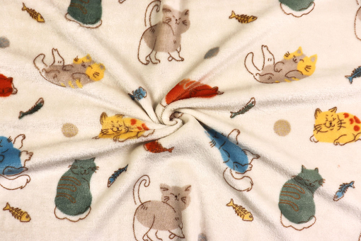 Wellness Fleece mit süßen Katzen 