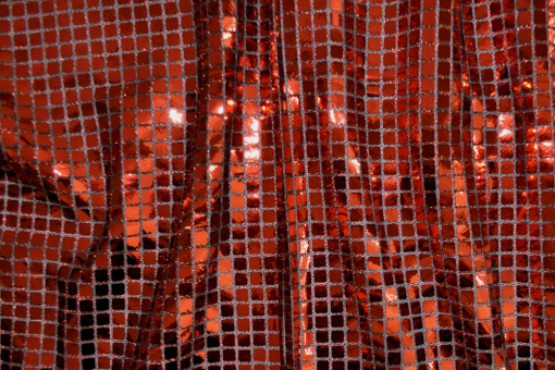 Paillettenstoff Quadro - Rot 