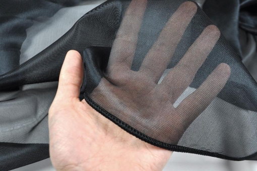 Fertig-Moskitonetz-Vorhang mit Bleiband - a: 145 x b: 165 cm - Schwarz 