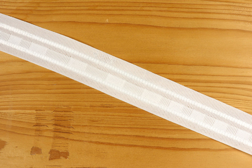 Gardinenband 3er-Falte, 2-fach Stoffzuschlag - 26 mm - Weiß 
