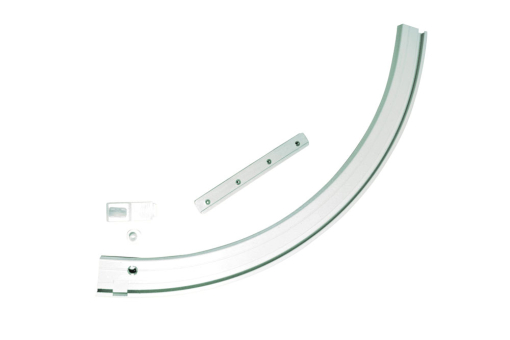 GARDINIA Rundbogen für Aluminium-Vorhangschiene - 1-läufig - links - Weiß 