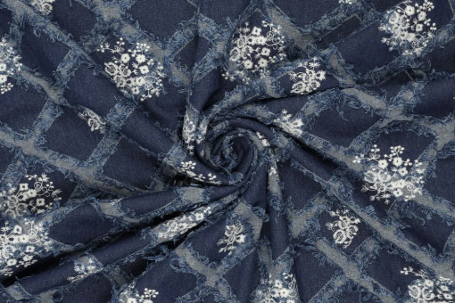 Deluxe Jeans-Stoff mit Rauten-Stick 