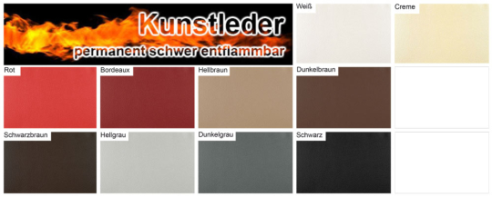 Bezugs-Kunstleder fein - permanent schwer entflammbar 