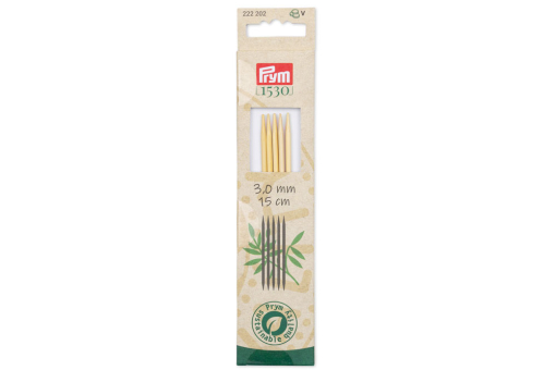 Strumpfstricknadeln Prym 15 cm - 3,0 mm Bambus 